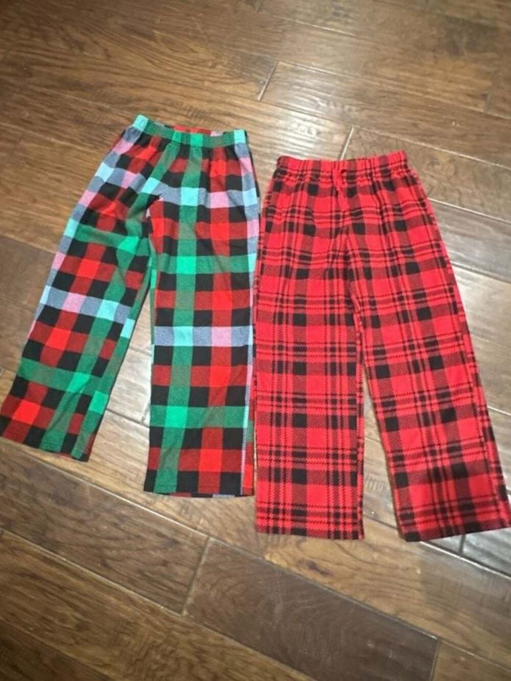Holiday Time Kids Plaid Fleece Pajama Pants Set of 2 Size M(8)